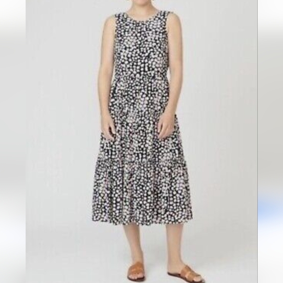 J Crew Womens Dress Poppy Floral Sleeveless V Back Tiered Midi Plus Size XXL - Picture 1 of 14